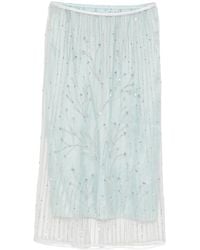 forte_forte - Crystal-Embellished Midi Skirt - Lyst