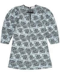 Ganni - Patterned-Jacquard Mini Dress - Lyst