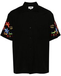 YMC - Overhemd Met Geborduurde Bloemen - Lyst