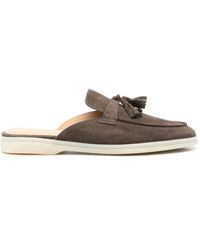 SCAROSSO - Lucrezia Tassel-Detail Suede Mules - Lyst