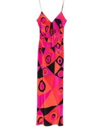 PUCCI - Printed Silk Long Dress - Lyst