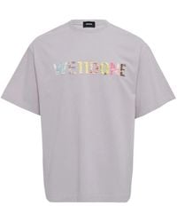 we11done - Checkered Logo T-Shirt - Lyst