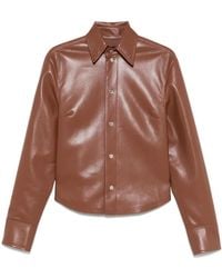 Nanushka - Faux-Leather Shirt Jacket - Lyst