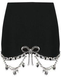 Area - Crystal Bow Mini Skirt - Lyst