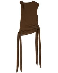Ganni - Knot-Detail Side-Tie Tank Top - Lyst
