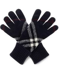 Burberry - Check Cashmere Blend Gloves - Lyst
