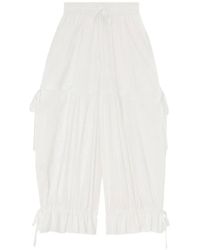 Ganni - Ruffled Drawstring Trousers - Lyst