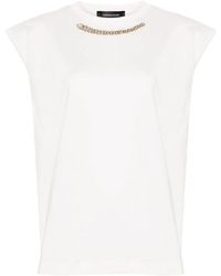 Fabiana Filippi - Beaded Cotton T-Shirt - Lyst