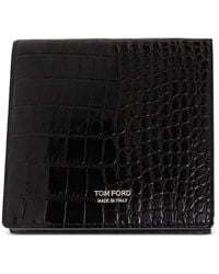 Tom Ford - Crocodile-Effect Leather Wallet - Lyst