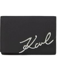Karl Lagerfeld - Signature-Logo Leather Wallet - Lyst