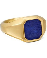 David Yurman - 18Kt Streamline Lapis Lazuli Signet Ring (14Mm) - Lyst