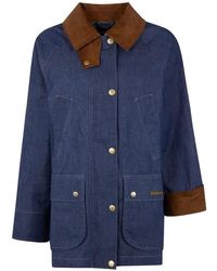 Barbour - Abrigo Vaquero Asker Con Cuello De Pana - Lyst