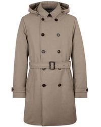 Moorer - Hooded Belted Raincoat - Lyst