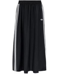 adidas - Firebird Logo-Embroidered Midi Skirt - Lyst