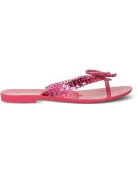 Melissa - X Disney Harmonic Chrome Sequin-Embellished Bow Flip-Flops - Lyst