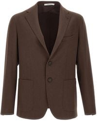 Tagliatore - Notched-Lapel Camel-Wool Blazer - Lyst