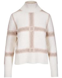 Akris Punto - Check-Pattern High-Neck Sweater - Lyst
