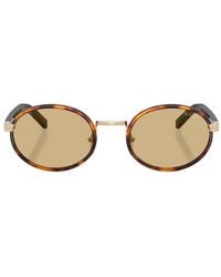Prada - Tortoiseshell Round-Frame Sunglasses - Lyst