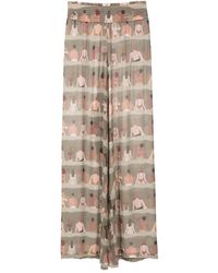 Amir Slama - Graphic-Print Silk Trousers - Lyst