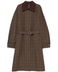 Iceberg - Check-Pattern Belted Coat - Lyst