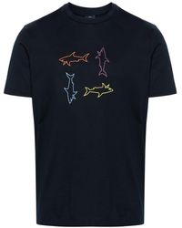 Paul & Shark - T-Shirt mit Hai-Print - Lyst