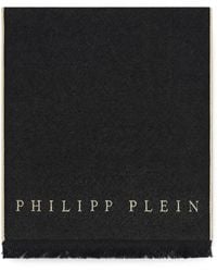 Philipp Plein - Monogram-Print Fringed Scarf - Lyst