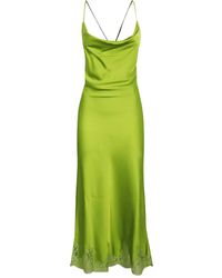 Ermanno Scervino - Cowl-Neck Lace-Trimmed Midi Dress - Lyst