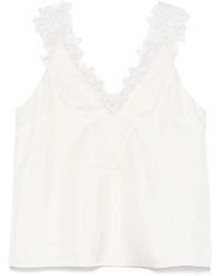 Rohe - Tanktop Met Verfraaid Kant - Lyst