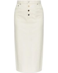 Moschino - Button-Fastening Denim Skirt - Lyst