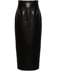 KHAITE - The Loxley Leren Kokerrok - Lyst