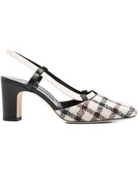 Manolo Blahnik - 70Mm Vestal Checked Slingback Pumps - Lyst