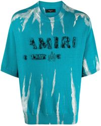 Amiri - Gestricktes T-Shirt mit Logo-Stickerei - Lyst