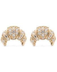 Sydney Evan - 14Kt Small Croissant Diamond Stud Earrings - Lyst