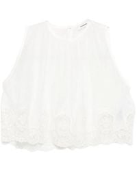 Sandro - Lace-Hem Blouse - Lyst