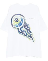 CASABLANCA - Flaming Tennis Ball Graphic-Print T-Shirt - Lyst