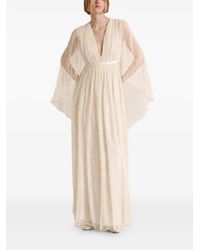 Alberta Ferretti - Robe Longue En Soie À Design Plissée - Lyst