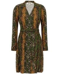 Diane von Furstenberg - Jeanne Python-Print Warp Silk Mini Dress - Lyst