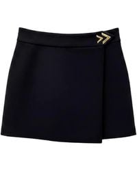 Valentino Garavani - Vlogo-Detail Wrap Mini Skirt - Lyst