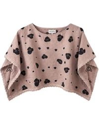 ORSINA - Leopard-Print Lace-Trim Top - Lyst