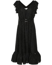 Nissa - Polka-Dot Belted Midi Dress - Lyst