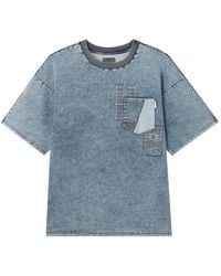 Musium Div. - Patchwork-Detail Acid-Wash T-Shirt - Lyst