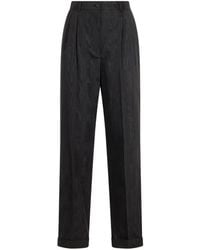 Alberta Ferretti - Moiré-Effect Tailored Trousers - Lyst