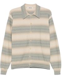 AURALEE - Stripe-Pattern Knit Cardigan - Lyst