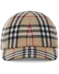 Burberry - Check Wool Baseball Cap - Lyst