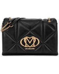 Love Moschino - Logo-Plaque Quilted Cross Body Bag - Lyst