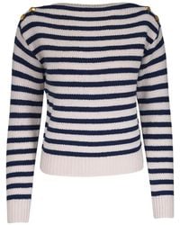 Nili Lotan - Tandy Striped Button Sweater - Lyst