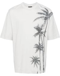 Emporio Armani - T-Shirt mit Palmen-Print - Lyst