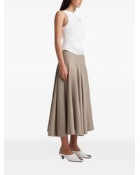 Anna Quan - Scarpa Asymmetric-Seam Flared Midi Skirt - Lyst