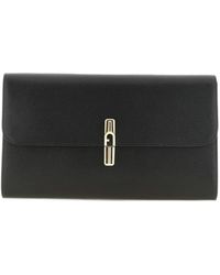 Furla - Iride Logo-Plaque Grained-Leather Clutch Bag - Lyst