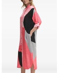 DKNY - Geometric-Print Shirt Midi Dress - Lyst
